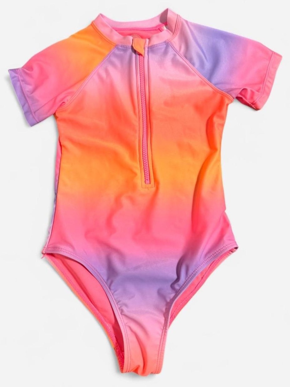 Girls short sleeve one piece swimsuit